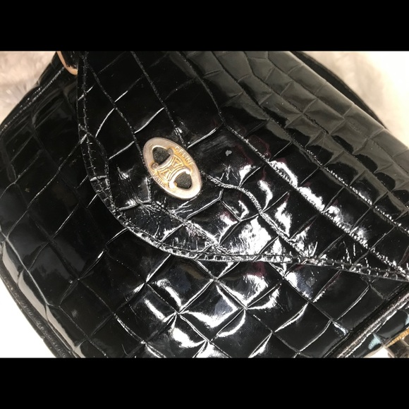 ❌SOLD IG❌CÉLINE🖤Patent Croc✨Rare Vintage - Picture 5 of 12